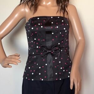NWT - White House Black Market black strapless corset bustier top